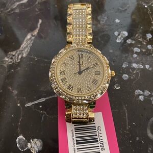 Sassy Jones Gold Crystal Watch with Intricate Band